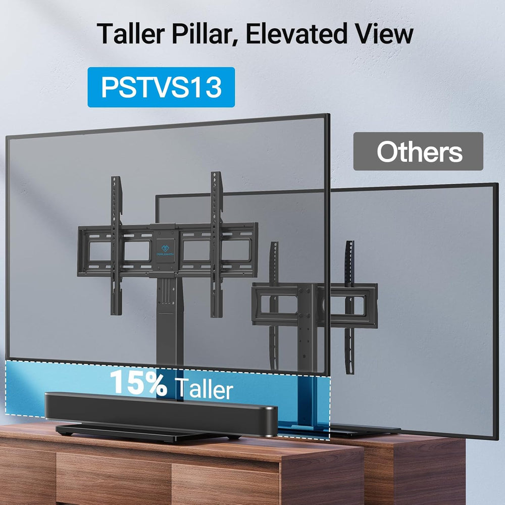 PERLESMITH Universal Swivel TV Stand Legs for 37-75 inch TVs, Height Adjustab...