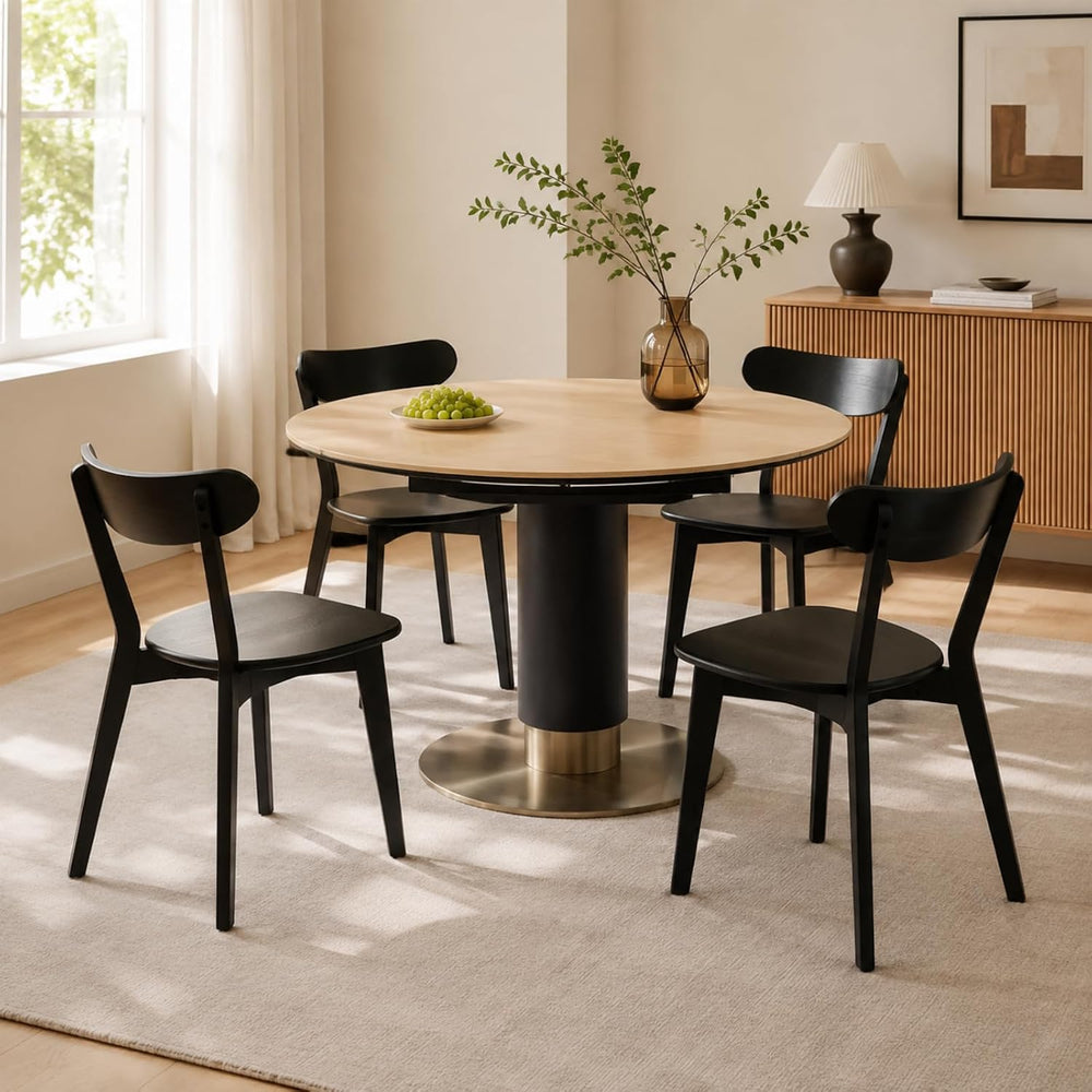 Oak Dining Chairs, Kitchen Chairs, 100% Solid Wood Modern Dinner Chair with C...