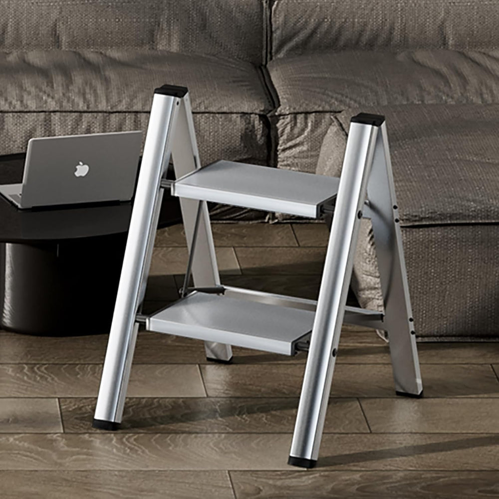 HillhutApex 2 Step Stool Foldable Ladder,Aluminum Step Ladder