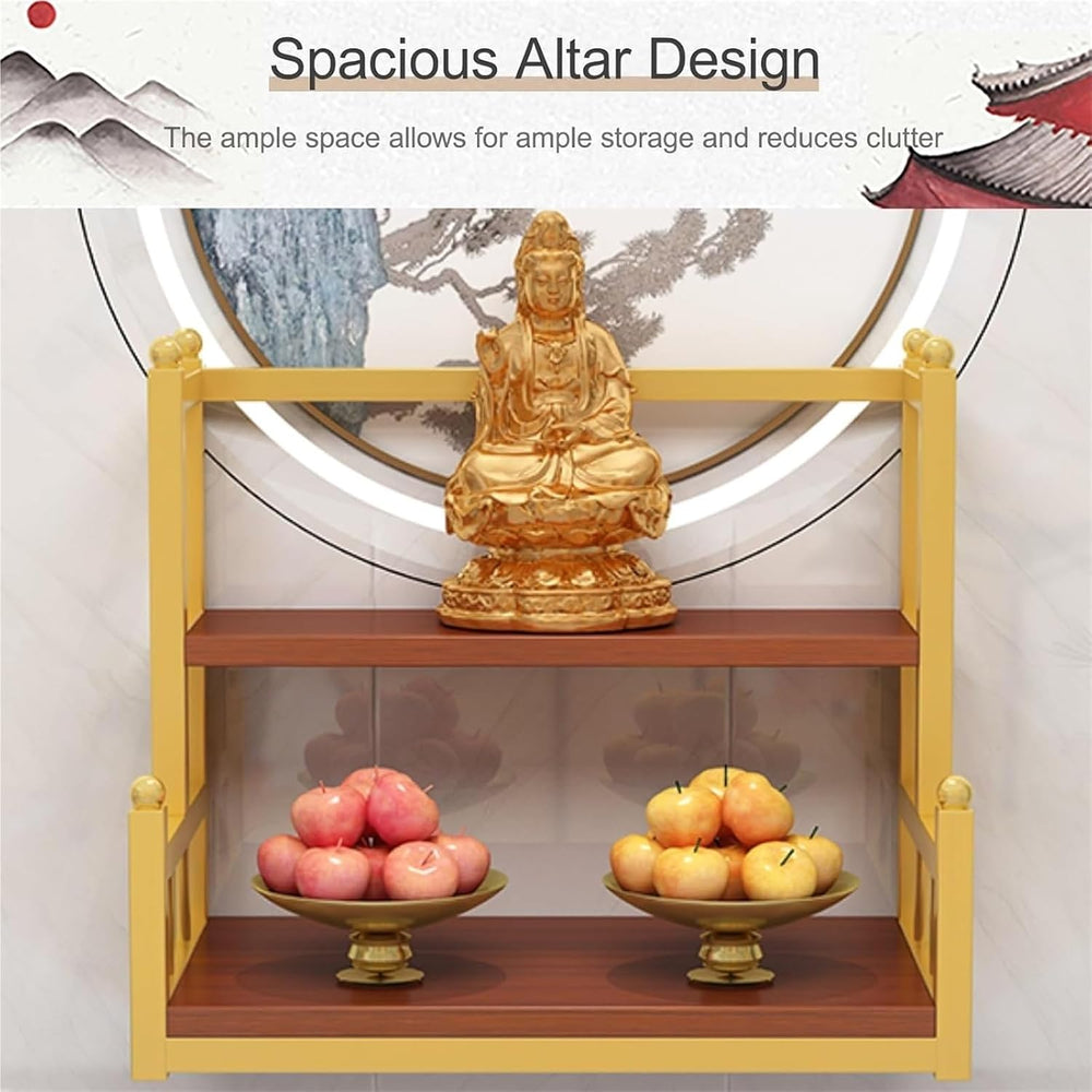 Altar Table, Multi-Tiered Buddhist Prayer Altar Cabinet for Small Spaces(Whit...