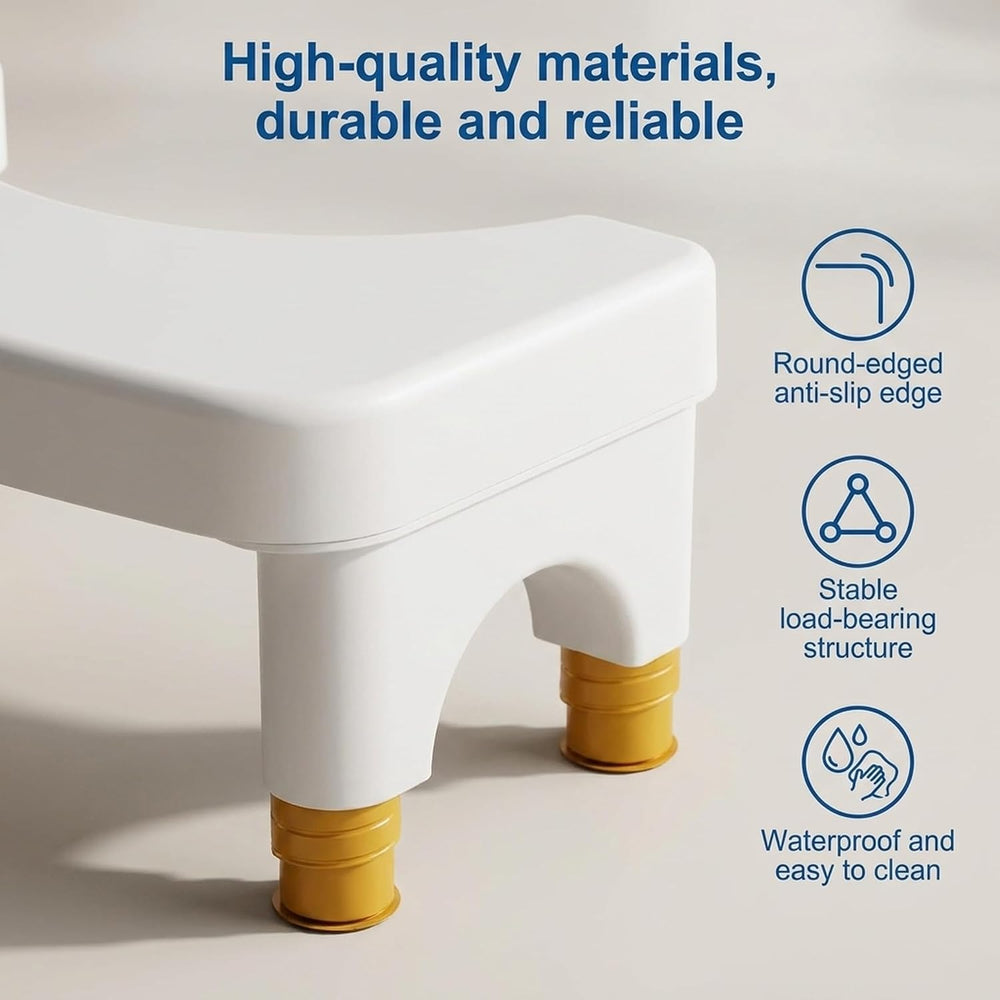 LGURT Height Adjustable Toilet Stool 6–9", Squatting Posture for Adults