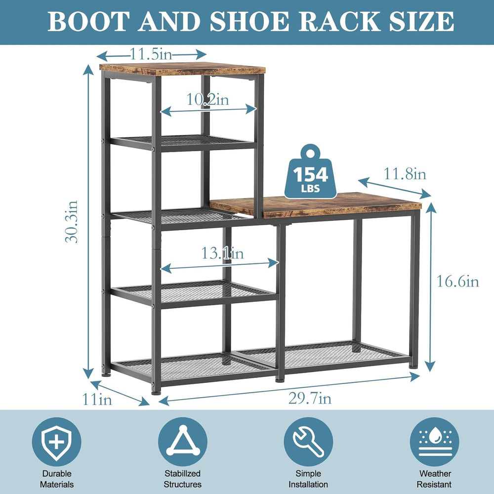 Shoe Rack Bench for Entryway,Free Standing Shoe Storage Organizer for Front D...