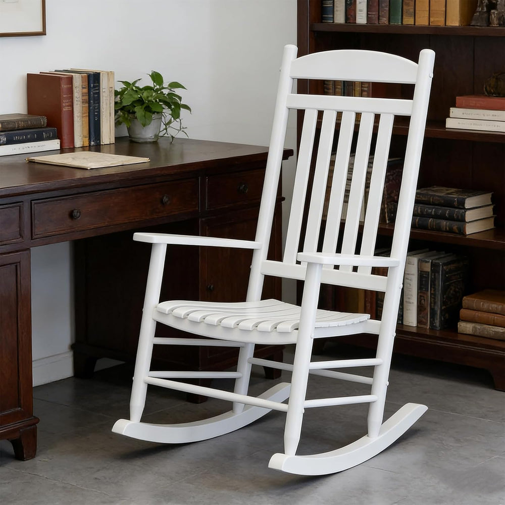 Wooden Outdoor Rocking Chair, Weatherproof Oversized Rocking Chair, Heavy Dut...