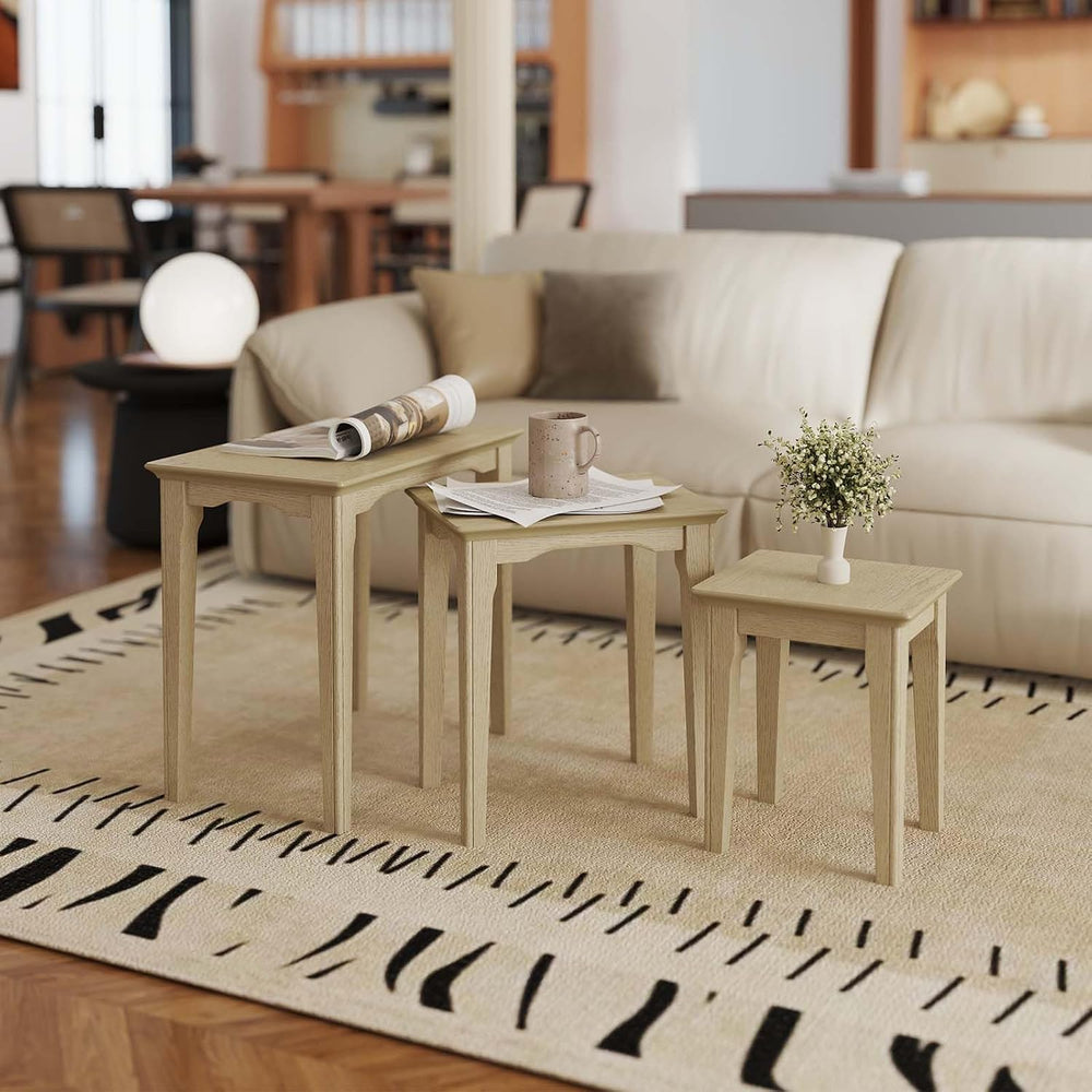 Kmax Nesting Tables Set of 3, Small Sofa Side Table Rustic Stacking End Table...