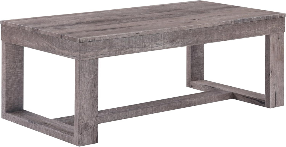 3pc Cocktail Set 1x Rectangular Coffee Table and 2X Square End Table Rustic B...