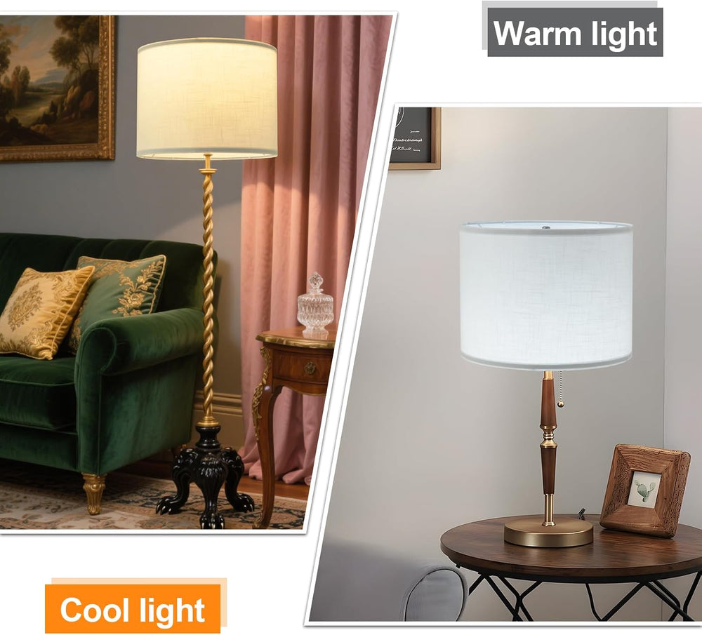 4 Pack White Drum Lamp Shades for Table Lamps, 13 Inch Top and Bottom x 10 In...