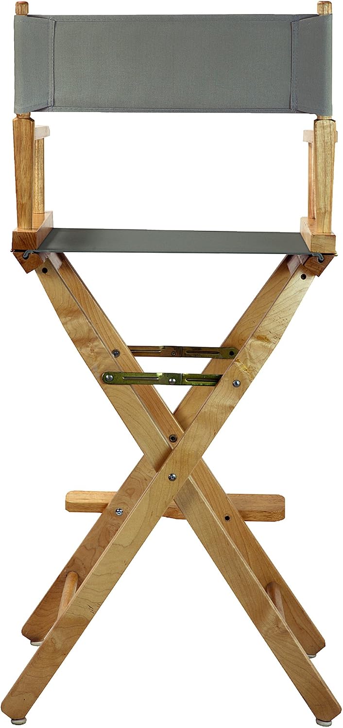 Casual Home 30" Director's Chair Natural Frame-with Grey Canvas, Bar...