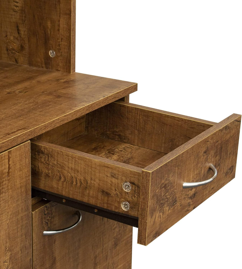 71" Kitchen Pantry Cabinets with Microwave Stand, 6 Doors & 3 Adjust...