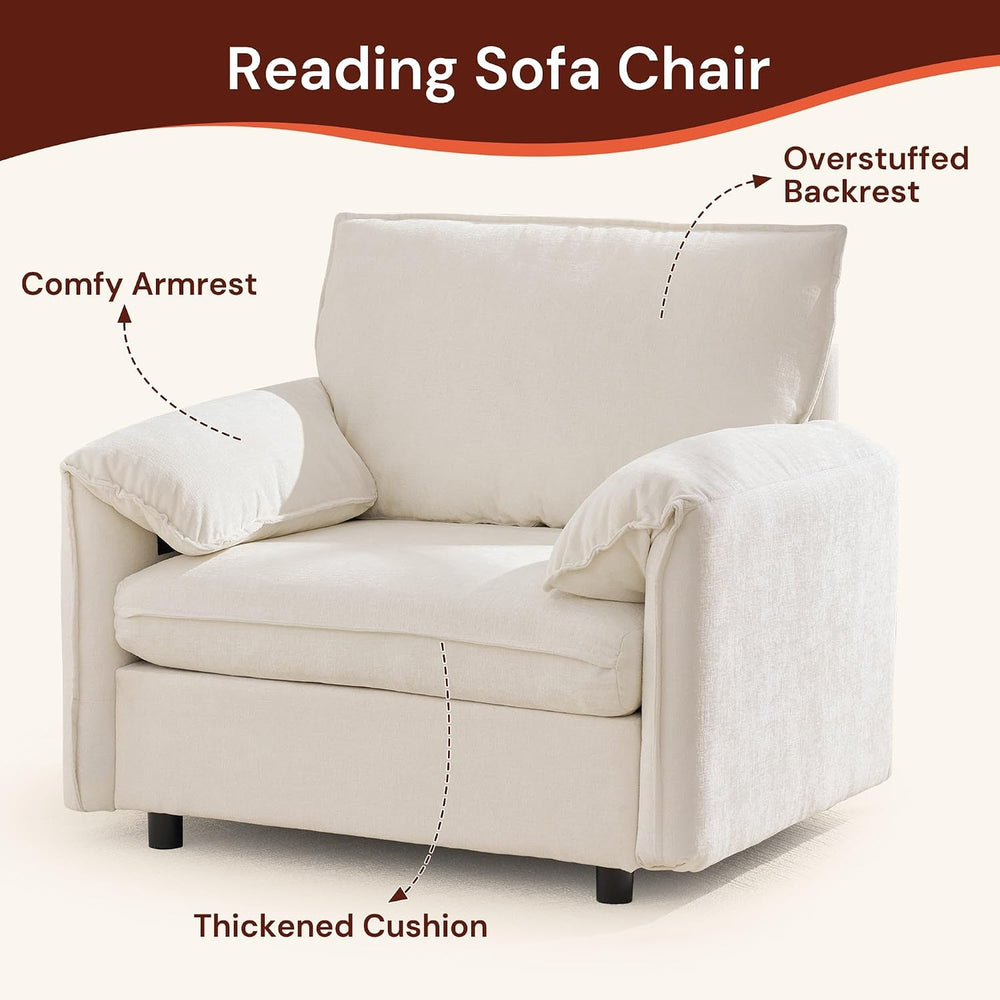 Korser Oversized Accent Chair, 39.3" Wide Arm Chairs for Living Room &am...
