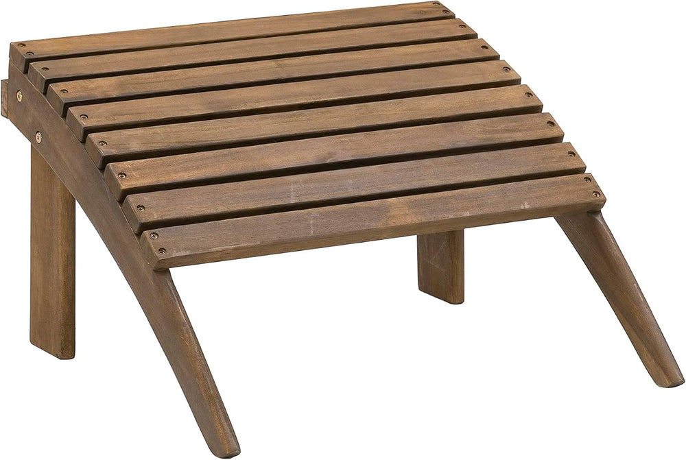 Linon Home Dcor Linon Adirondack Woodstock Ottoman, Teak Stain, Acorn, 21.6&q...