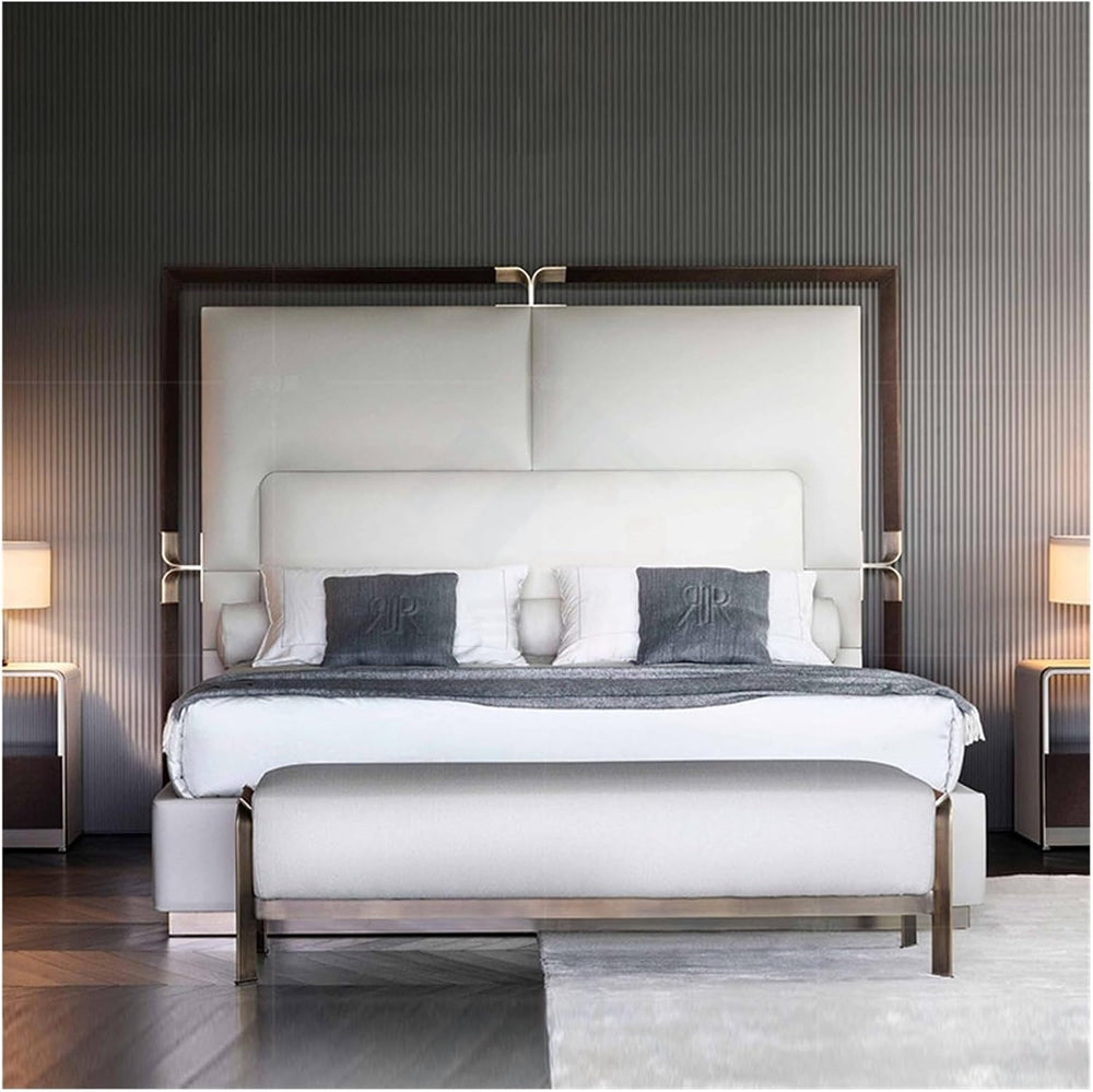 Modern End of Bed Bench with Metal Legs, Upholstered Entryway for Living Room...