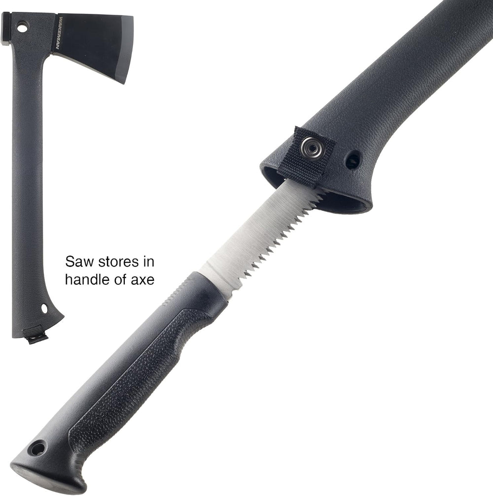 Camping Hand Axe and Survival Gear - Lightweight Hatchet with Nested Serrated...