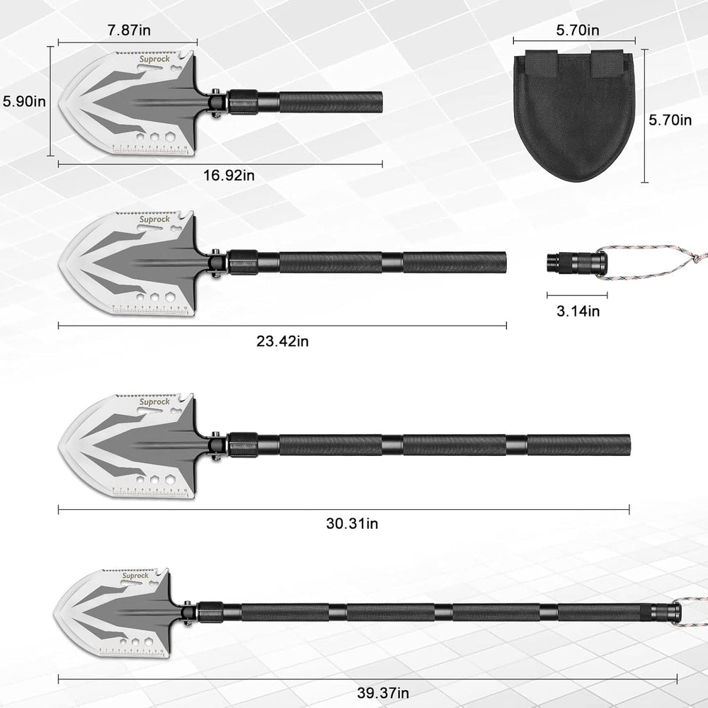 Survival Shovel High Carbon Steel Tactical Shovel Axe Folding Entrenching Too...