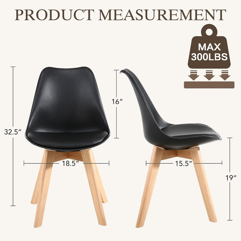 GOTMINSI Set of 2 Modern Style Chair Dining Chairs, Shell Lounge Plastic Chai...