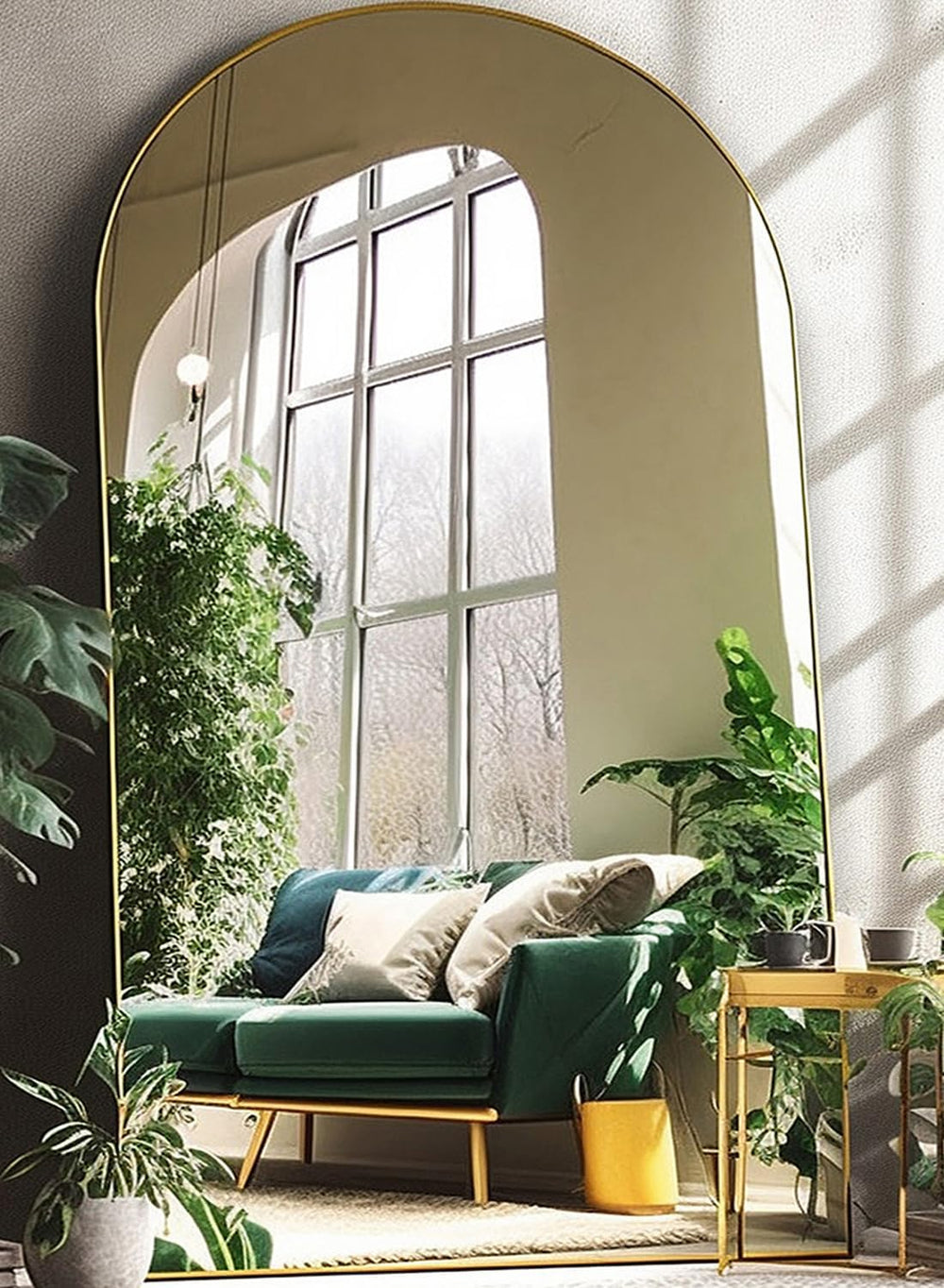 BEVERDY Arched Floor Mirror, 46" x 90" Oversized Full Body Mirror, ...