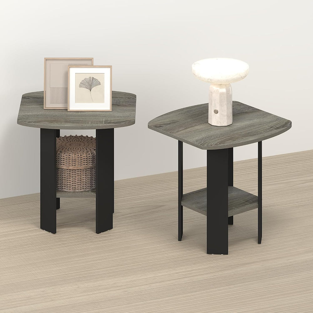 Toki Side Table, Set of 2 End Table, Nightstand, with Open Shelf, for Living ...