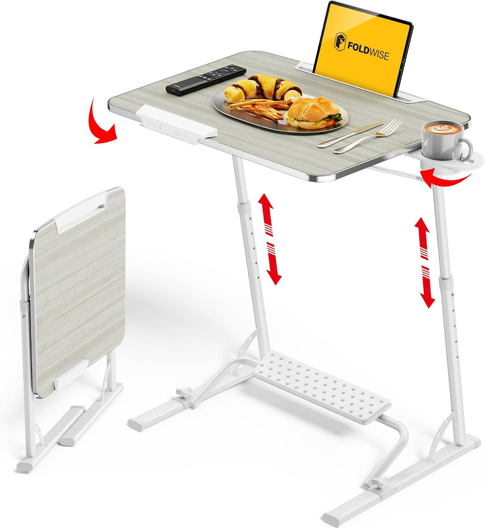 FoldWise Upgraded Folding TV Tray Table, Sturdy Couch & Dinner Laptop Table