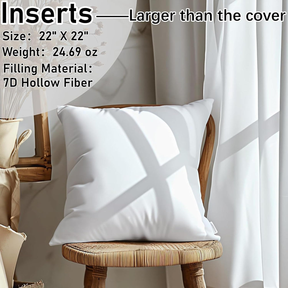 Outdoor Throw Pillows with Inserts, Waterproof Pillows for Outdoor Seating, S...