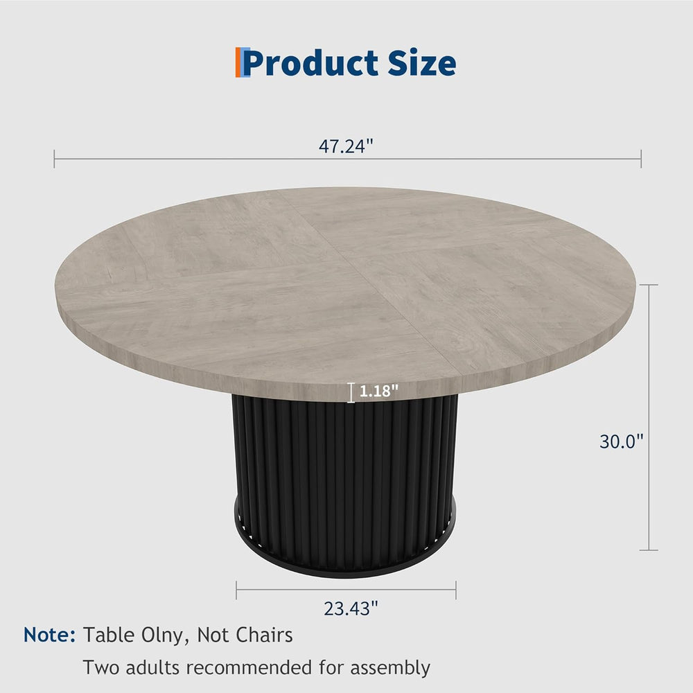 GarveeHome 47" Round Dining Table for 4-6 People, Dining Room Table with...