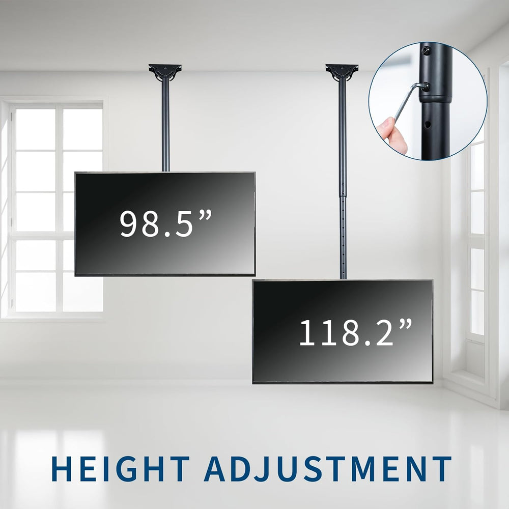 VIVO Black TV Ceiling Mount for 37 to 90 inch Screens, MOUNT-VC90-10 | Full S...