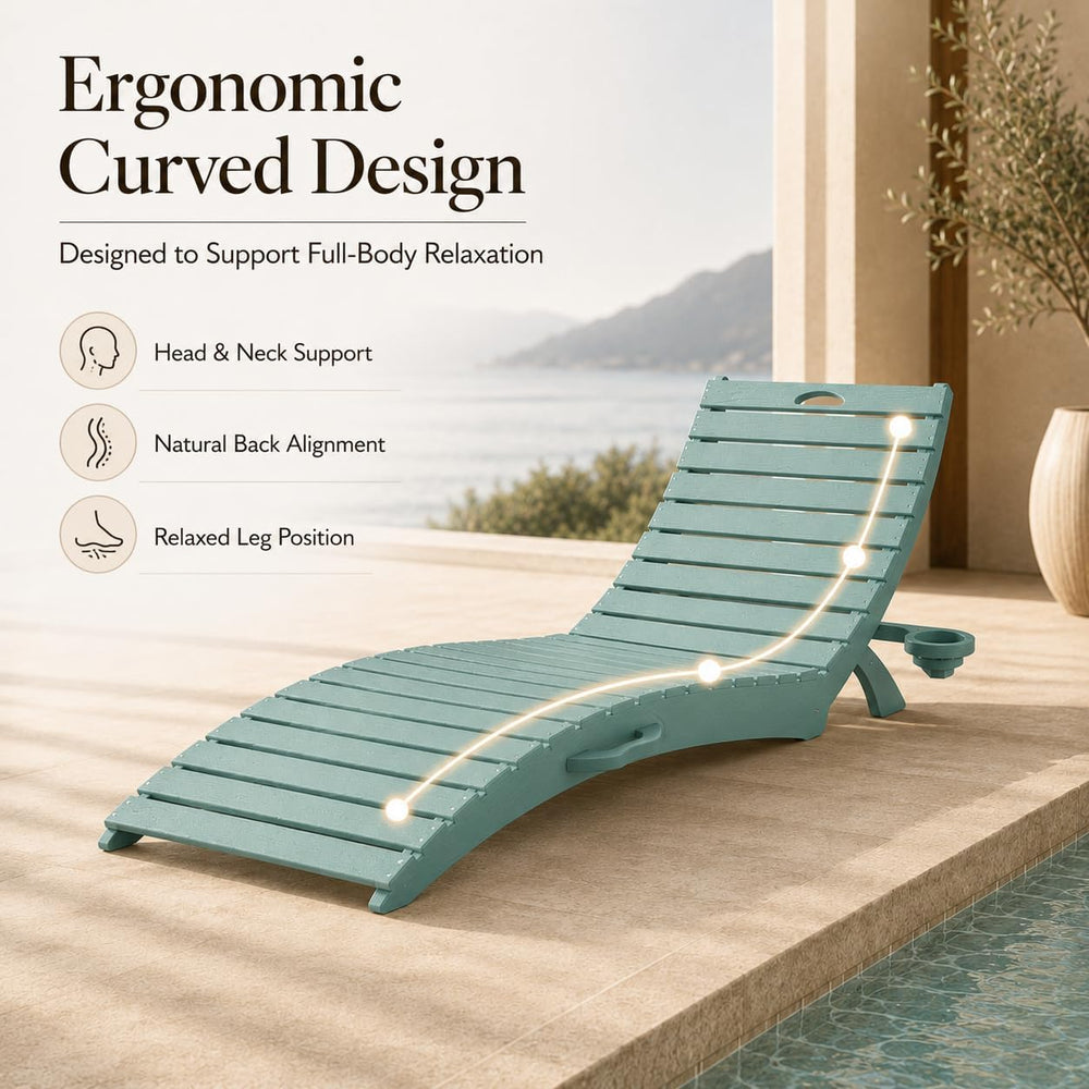 Kingdura Folding in-Pool Lounge Chairs, Anti-Floating HDPE Pool Lounger, Pre-...