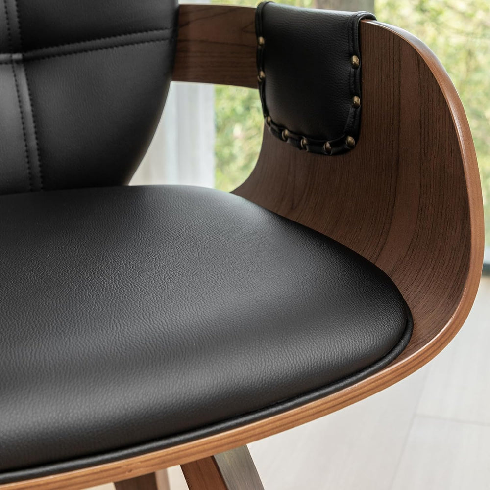 Swivel Dining Chairs, Mid Century Modern Chairs with Arms and Curved Back