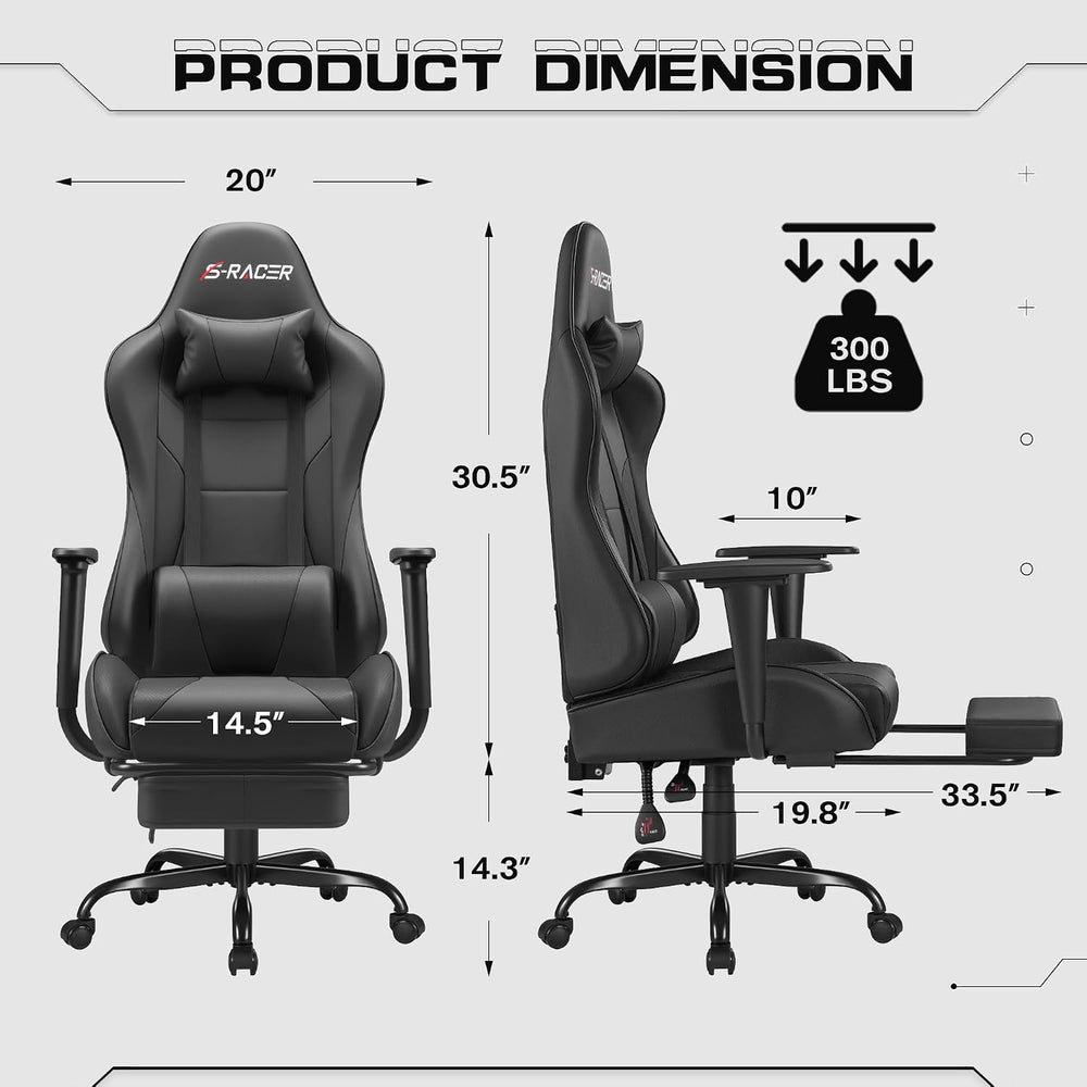 Homall Gaming Chairs, Computer Chair with Footrest and Massage Lumbar Support...