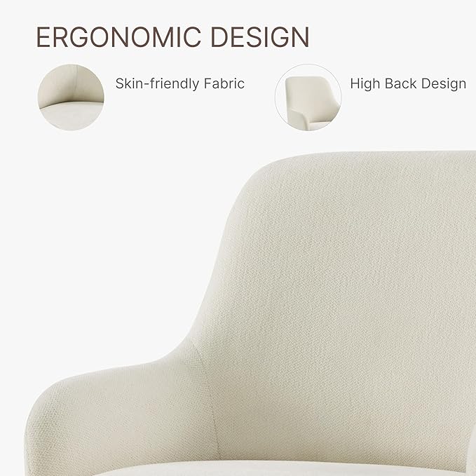 Swivel Dining Chairs Set of 4, Mid Century Modern Chairs Fabric Upholstered A...