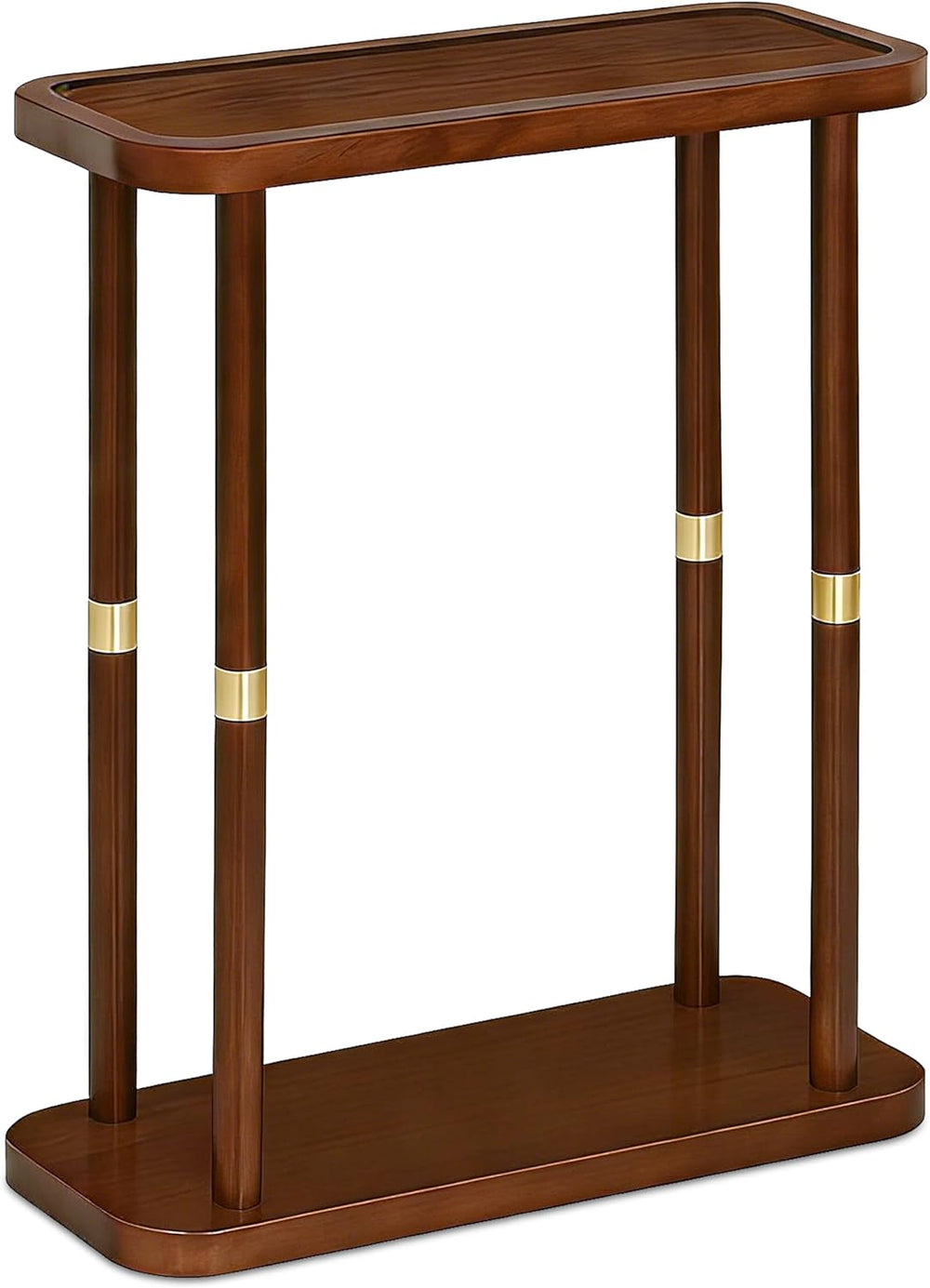 Narrow Side Table, 2-Tier Solid Wood Slim End Table for Small Spaces, 7.5-Inc...