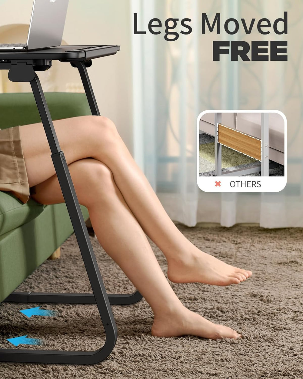 SAIJI Heavy Duty TV Trays Upgraded TV Tables for Eating on Couch | Angle &...