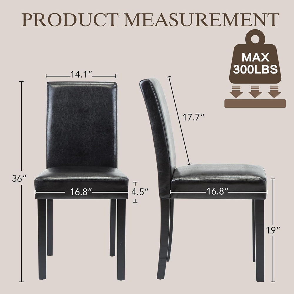 LSSBOUGHT Modern Dining Chair Urban Style Linen Kicthen Chairs with Solid Woo...