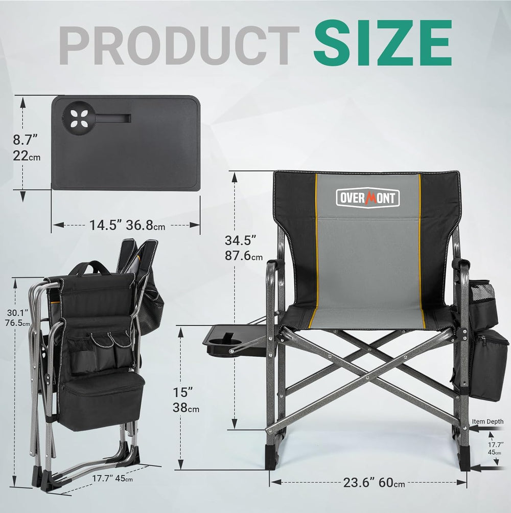 Overmont 2PCS Oversized Lightweight Camping Chair - Portable Comfortable Heav...