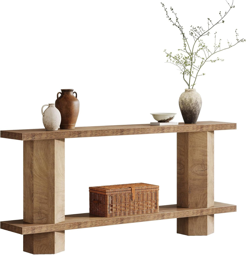 Tribesigns 71-Inch Long Console Table for Entryway, Wooden Sofa Table Behind ...