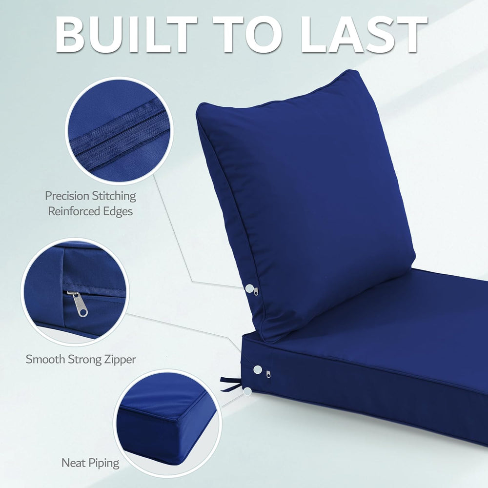 19x19 Inch Patio Chair Cushions Set of 2, Outdoor Furniture Cushions - Remova...