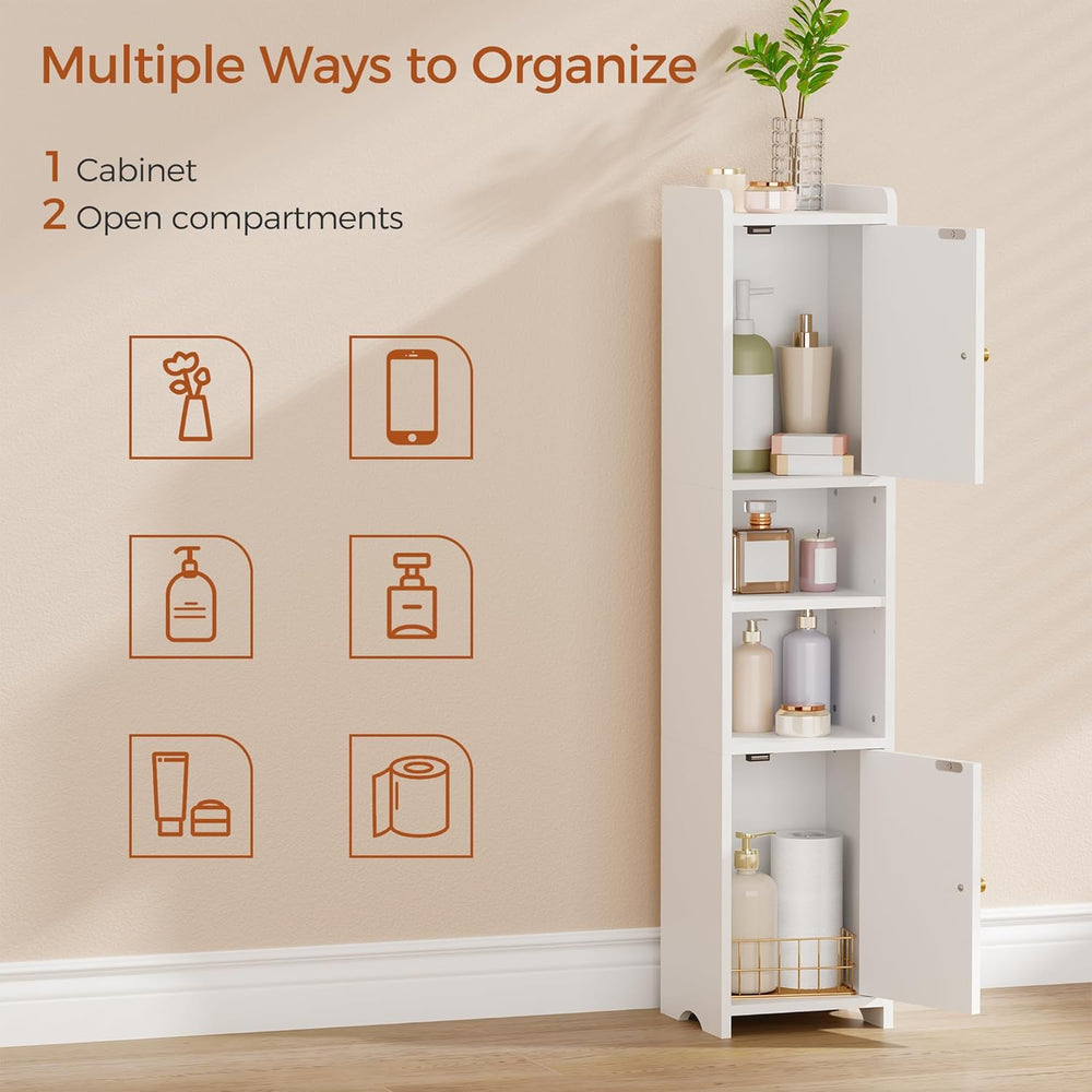 ANWBROAD Slim Bathroom Storage Cabinet Corner Narrow Cabinet with 2 Doors and...