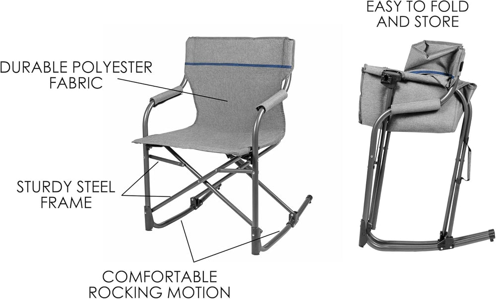 Zenithen Limited Foldable Portable Rocking Director's Chair Perfect for S...