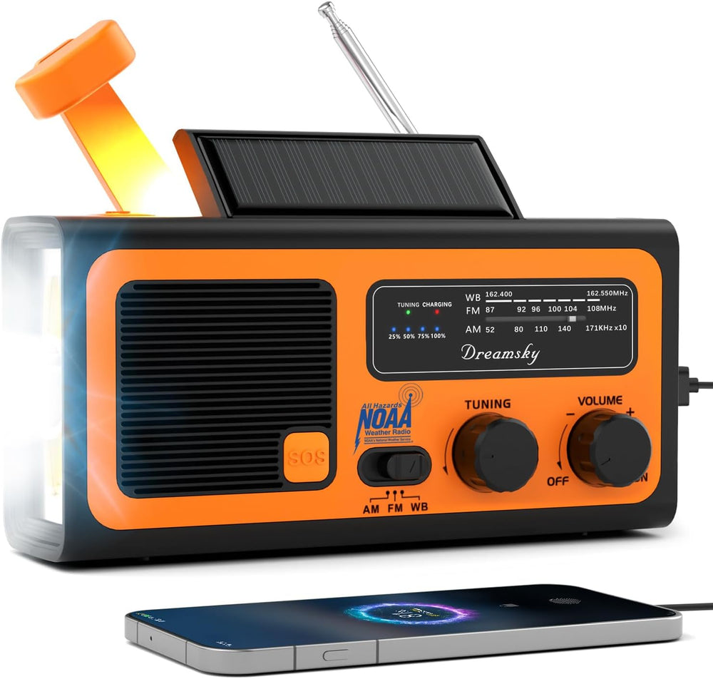 Dreamsky NOAA Emergency Radio Weather Alert with Hand Crank Solar