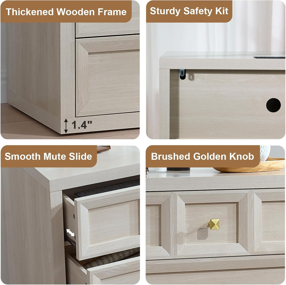 Night Stand Large W/Charging Station, 30.7" W Oversized Nightstands Tall...