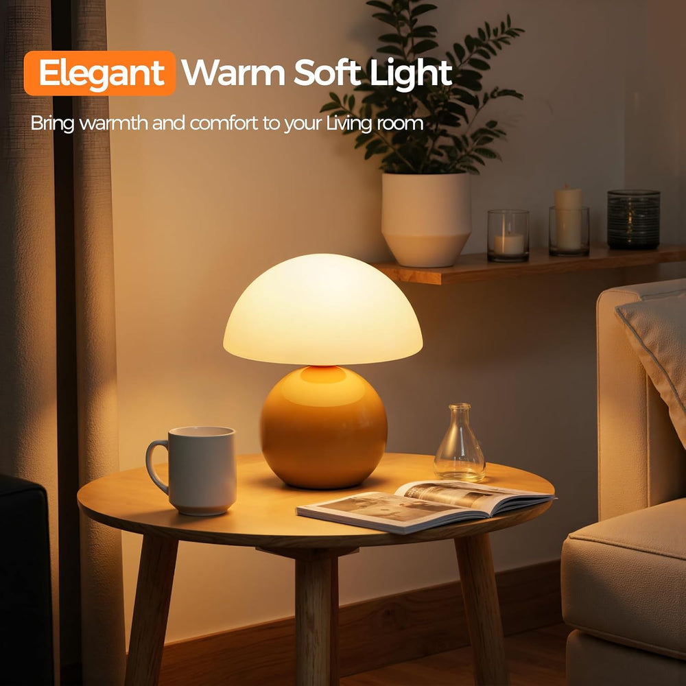 NIORSUN Mushroom Lamp Table Lamp for Bedroom, Portables Cordless Table Lamp,W...