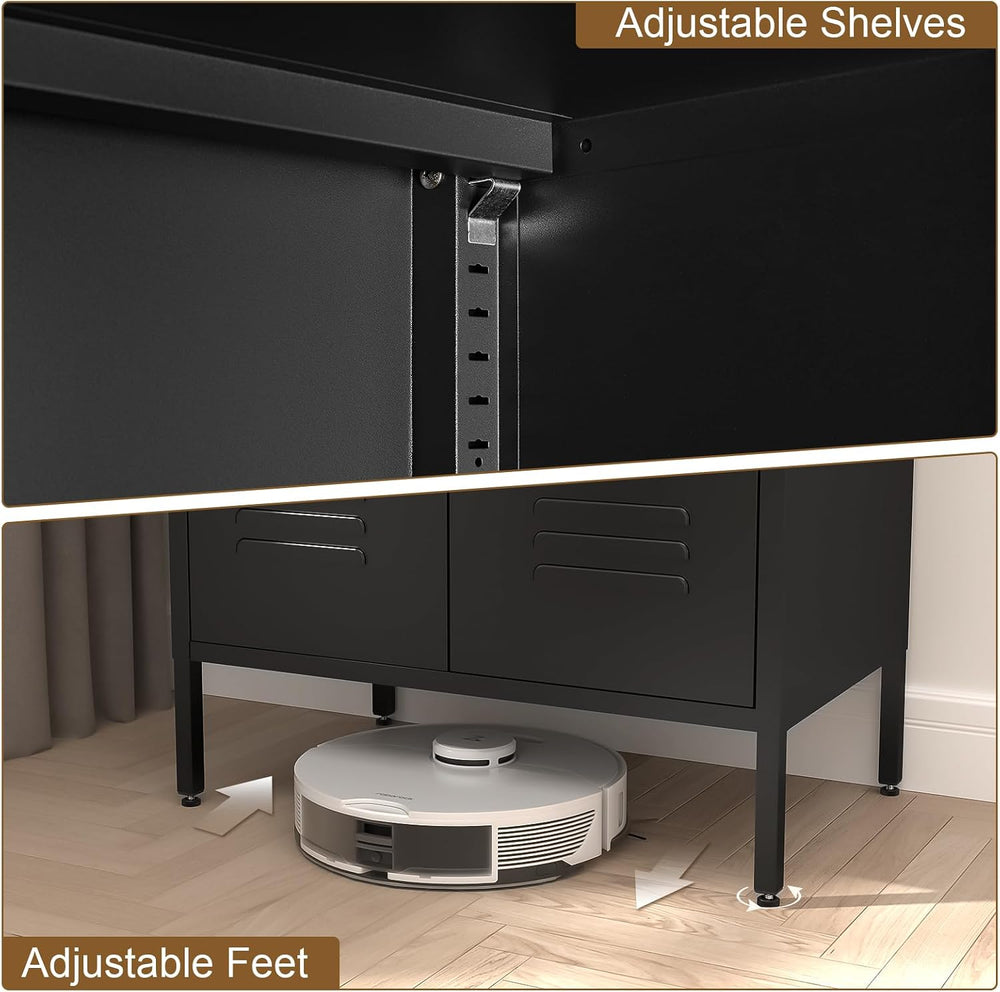 IRONFFICE Metal Storage Cabinet,Metal Cabinets with Doors and Adjustable Shel...