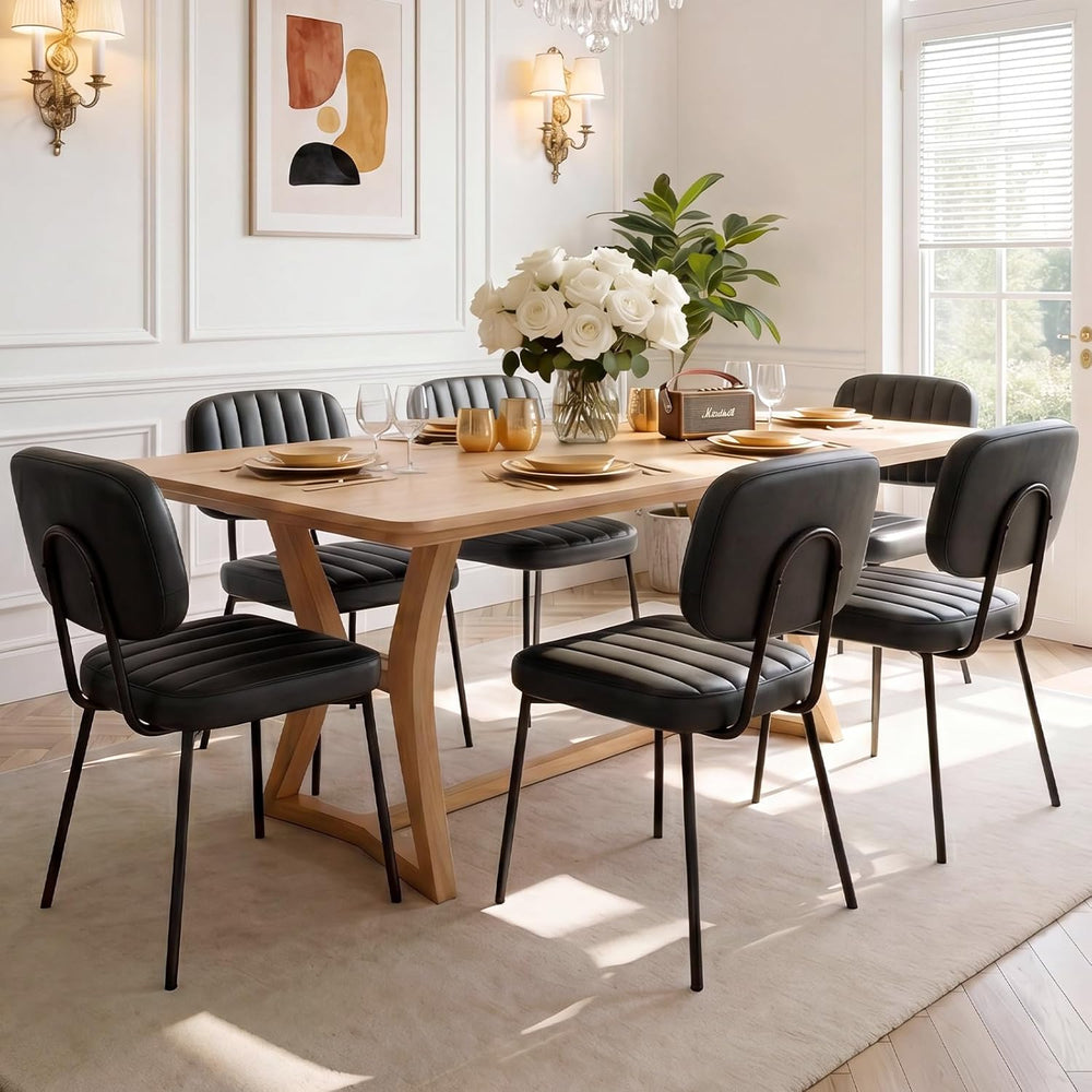 OLIXIS Dining Chairs Set of 6, Modern Upholstered Mid Century Kitchen Chairs ...