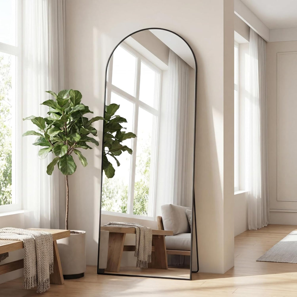 OLIXIS Arched Full Length Mirror with Stand, Full Body Mirror, 65x24