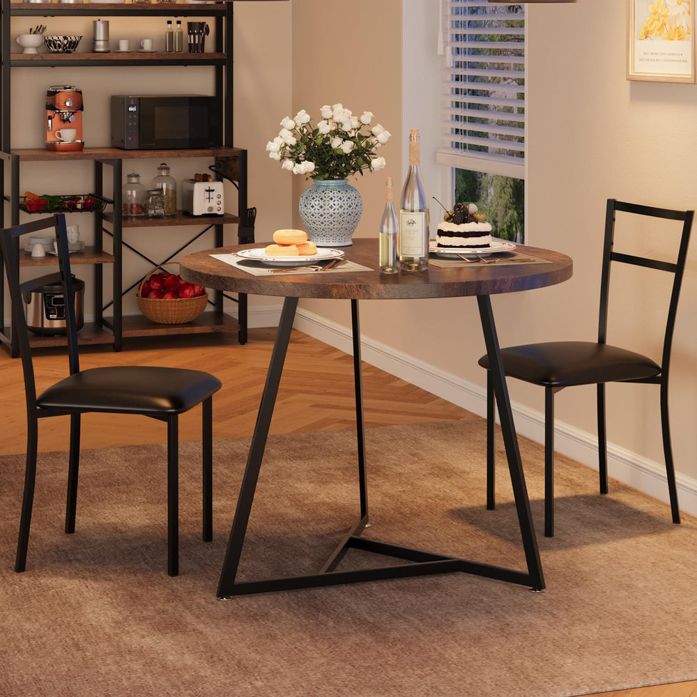 GAOMON Dining Table Set for 2, Kitchen Table and Chairs for 2 with Upholstere...