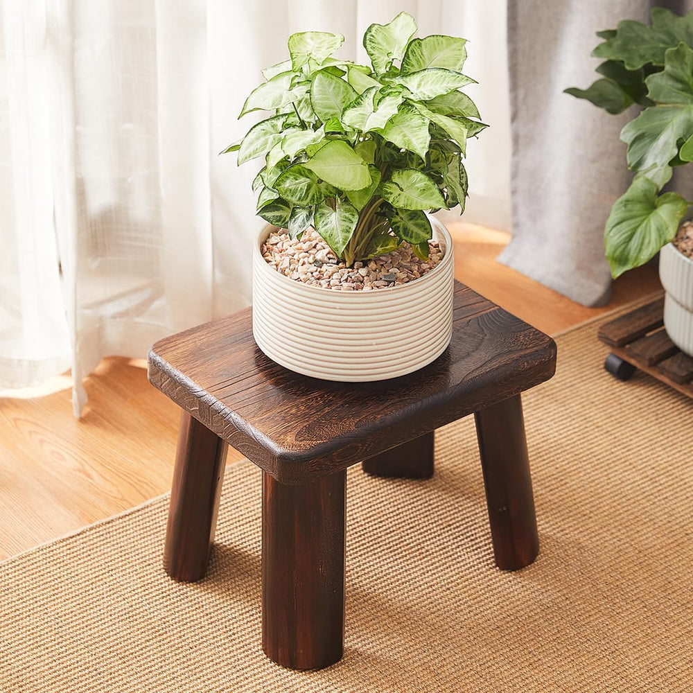Solid Wood Step Stool for Adults, Sturdy Foot Stool Kitchen Bathroom