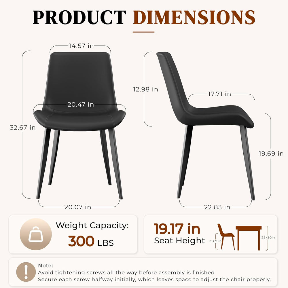 Modern Dining Chairs Set of 6, PU Leather Dining Room Chairs, Upholstered Kit...