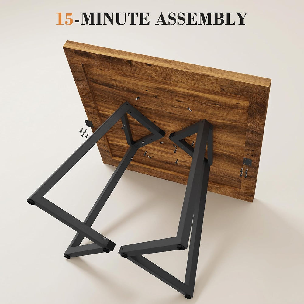 Apicizon Square Kitchen Dining Table for 2, Small Ktichen Table with Metal Ba...