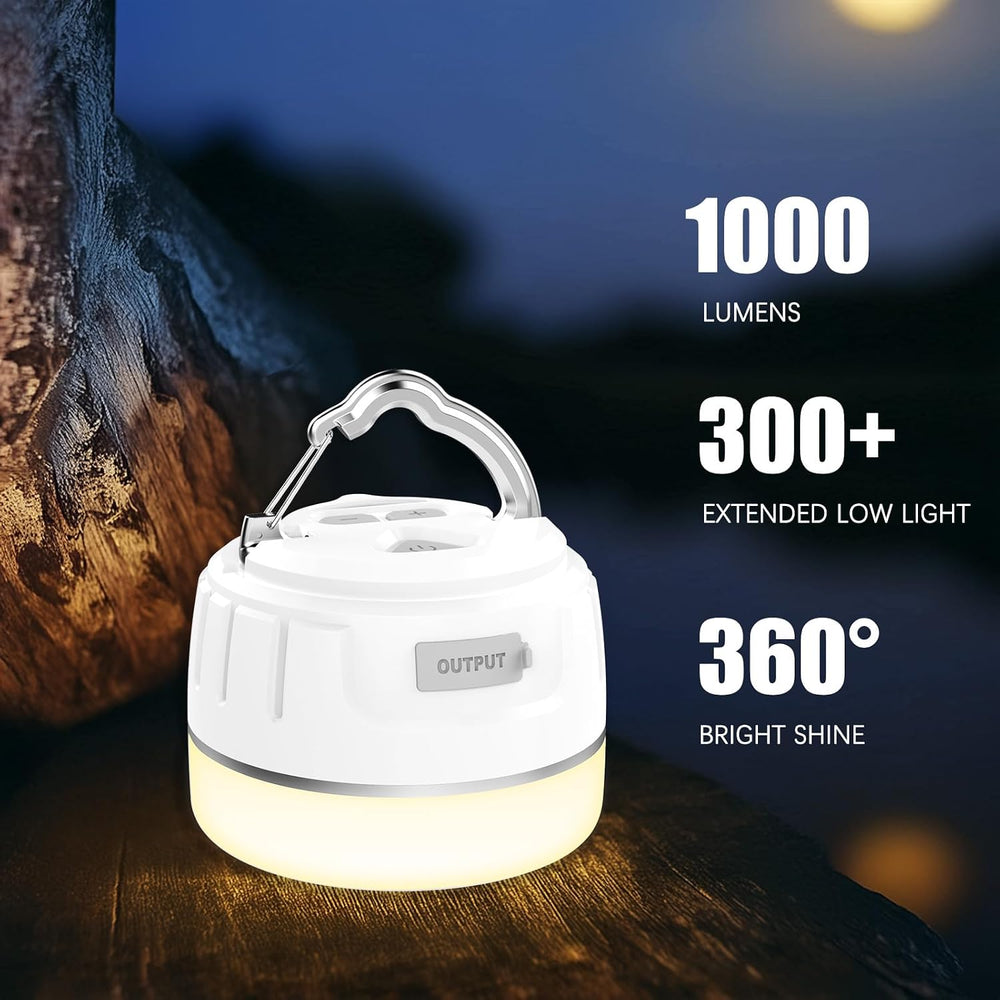 Yonktoo Rechargeable LED Camping Lantern 1000LM, 300H Runtime, 6400mAh, IPX5 ...
