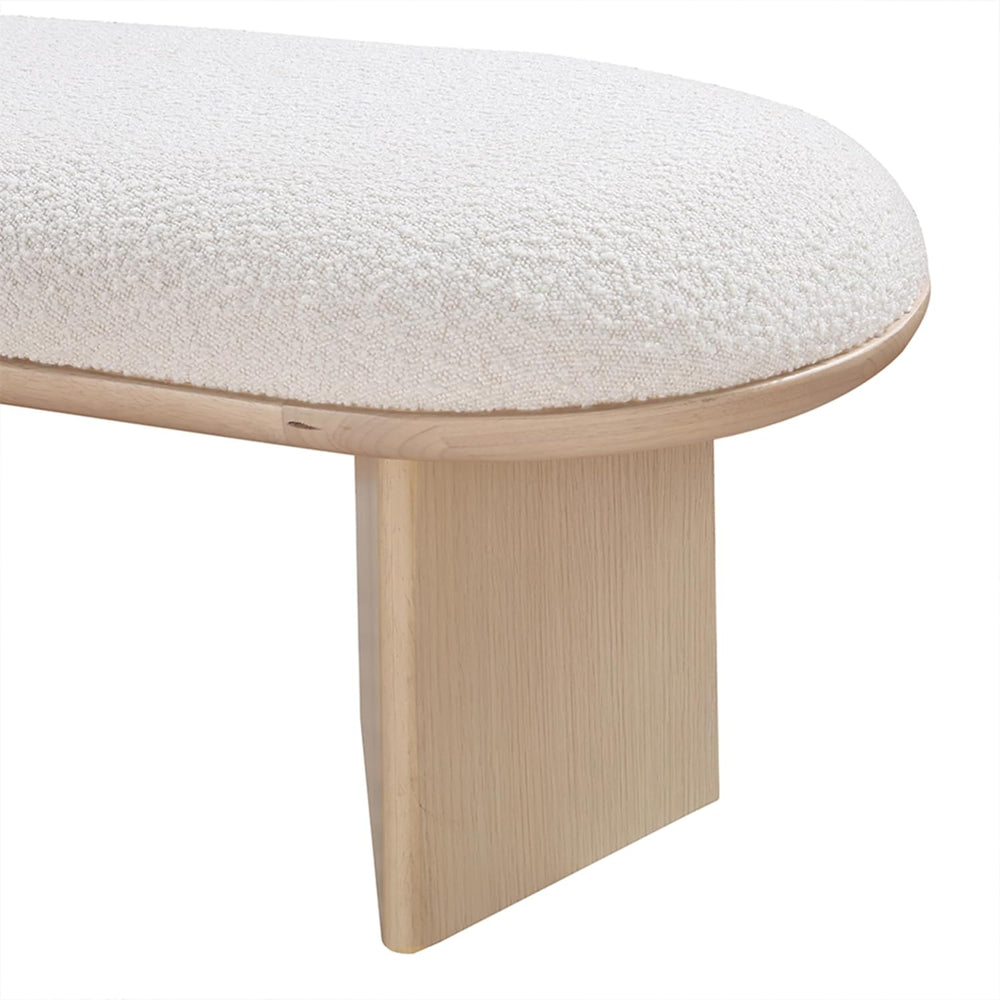 Meridian Furniture 22004Cream Wilshire Collection Art Deco Bench with Luxurio...