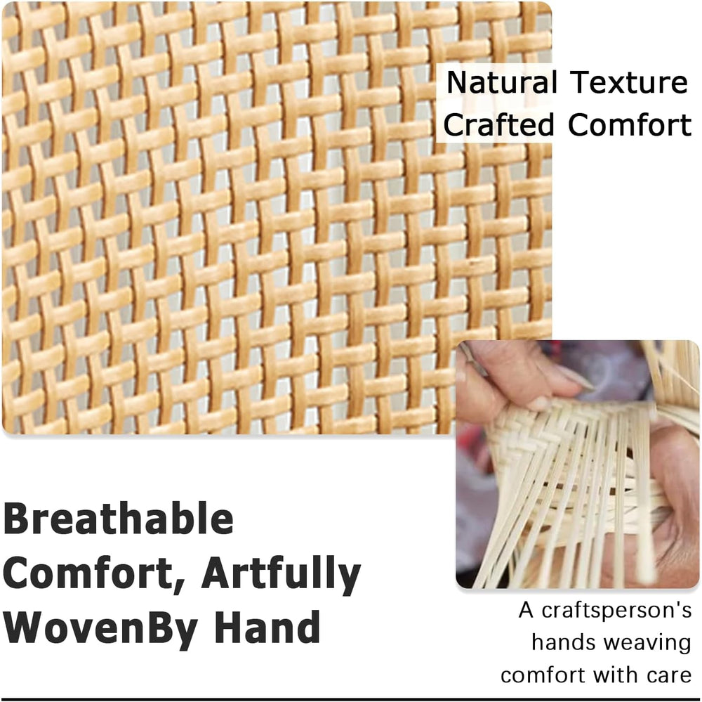 Rattan Dining Chairs Set of 2, Velvet Mid-Century Modern Upholstered Dining C...