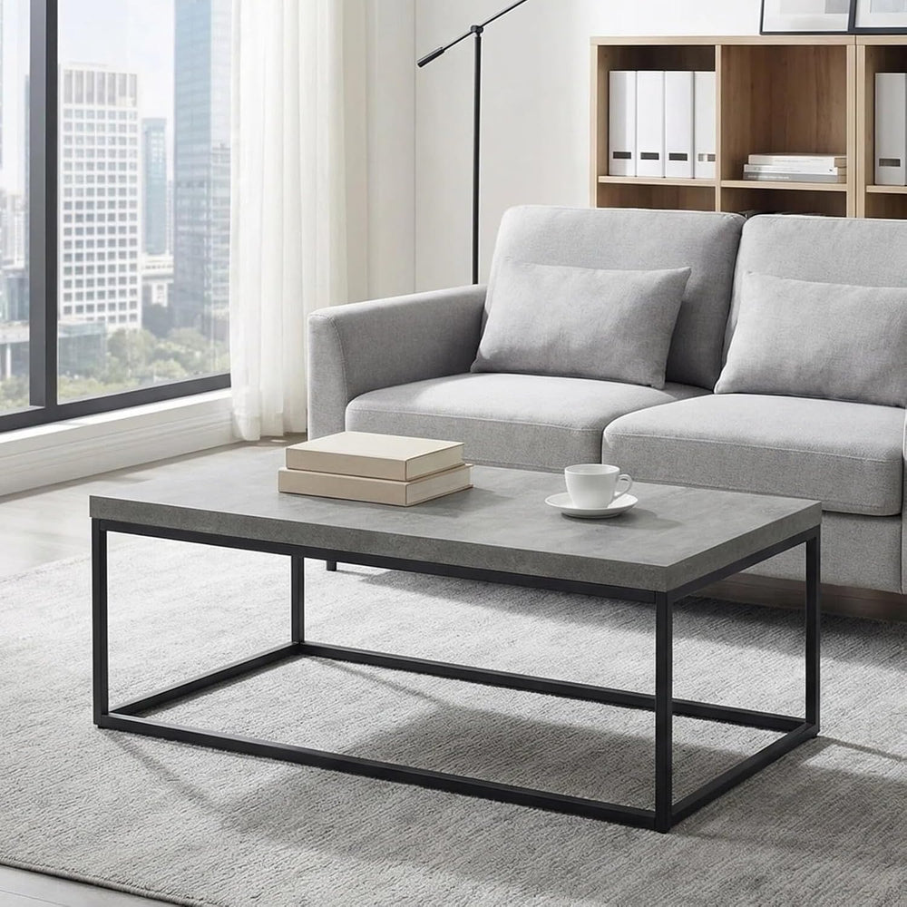 CENSI 47-Inch Grey Marble Accent Coffee Table/Center Table